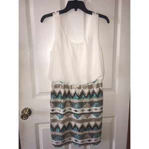 NWT Francesca’s White and Sequin Dress